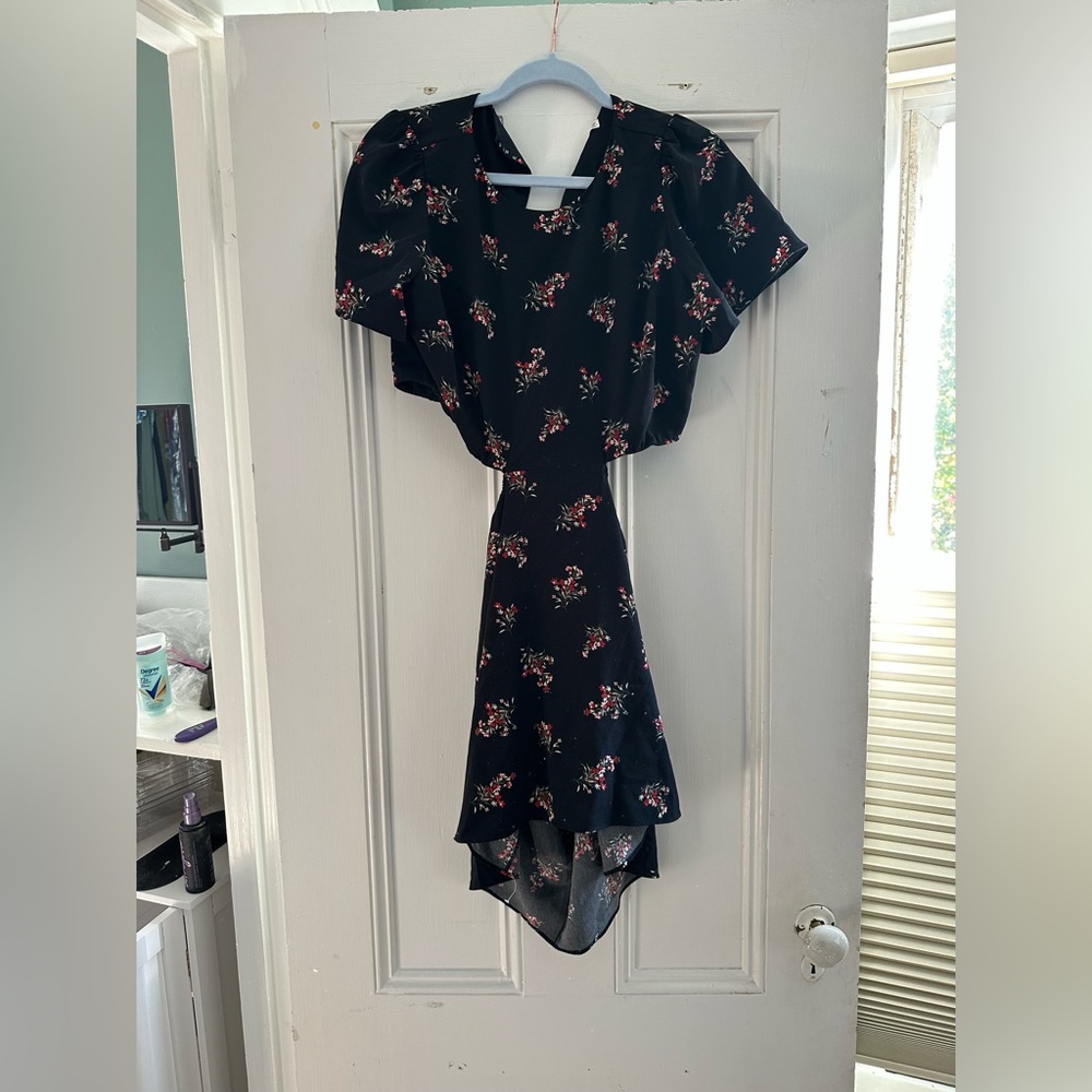 Abercrombie & Fitch black floral mini dress